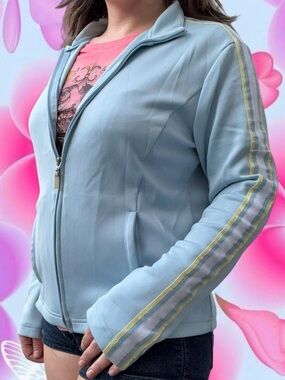 vtg y2k pastel track jacket - ny jeans by new york & company, sz md
